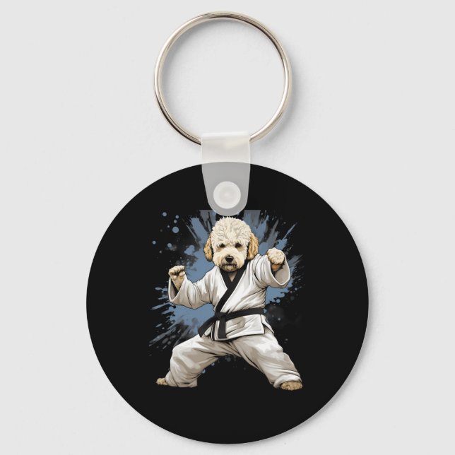 Mma Goldendoodle Dog Karate  Keychain (Front)