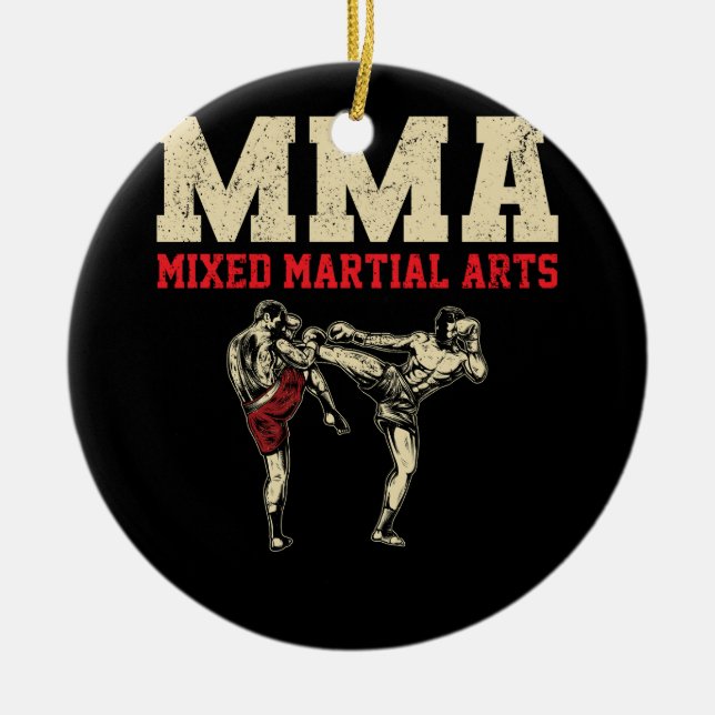 Mma Kickboxing Fighter Mixed Martial Art Fighting  Ceramic Ornament (Front)