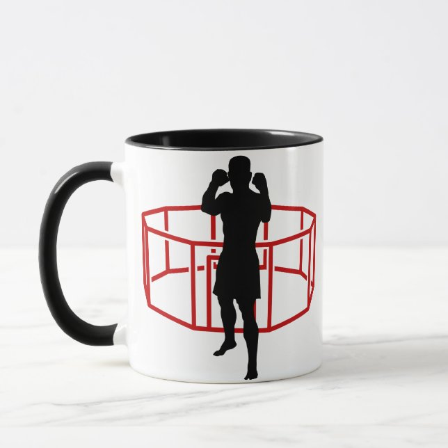 MMA Mens Mixed Marshal Arts Cage Fighter Ready  Mug (Left)