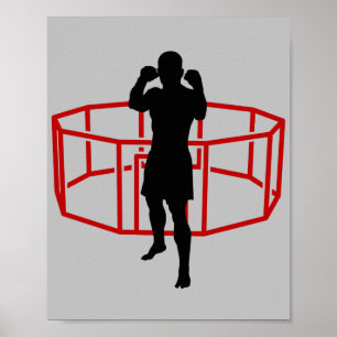 MMA Mens Mixed Marshal Arts Cage Fighter Ready   Poster