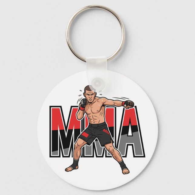 MMA Mixed Martial Arts Fighter Keychan Keychain (Front)