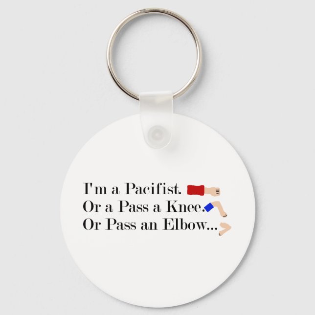 MMA Pacifist Humour Design Keychain (Front)