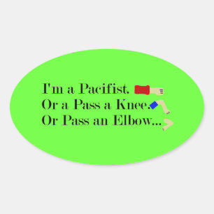 MMA Pacifist Humour Design Oval Sticker