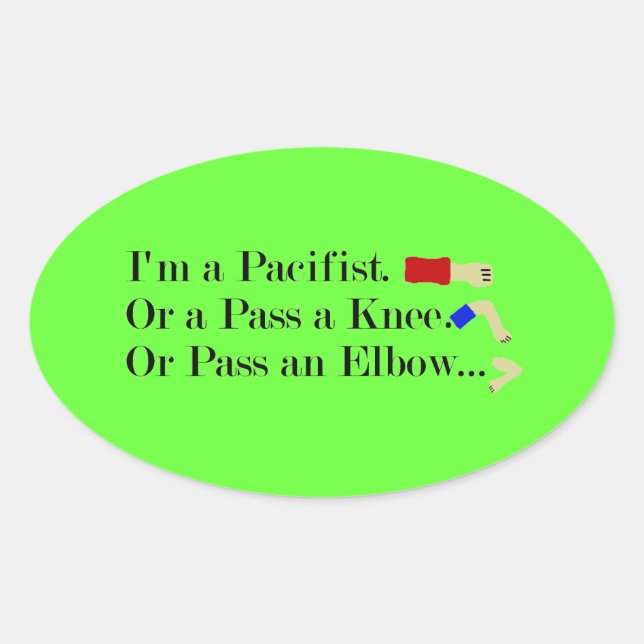 MMA Pacifist Humour Design Oval Sticker (Front)