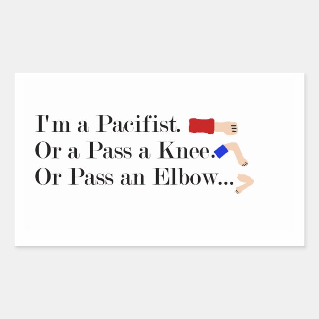 MMA Pacifist Humour Design Sticker (Front)