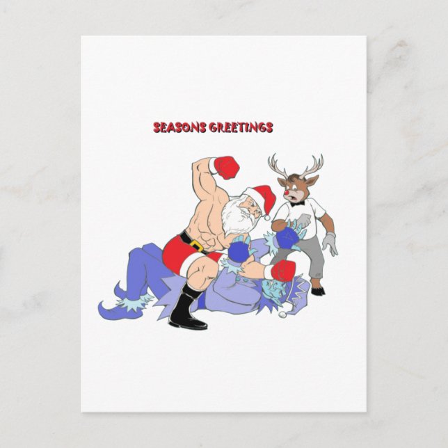 MMA Santa Vs Jack Frost Holiday Postcard (Front)