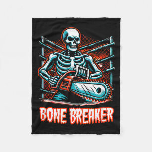 MMA Skeleton Muay Thai Halloween Kickboxing Fleece Blanket