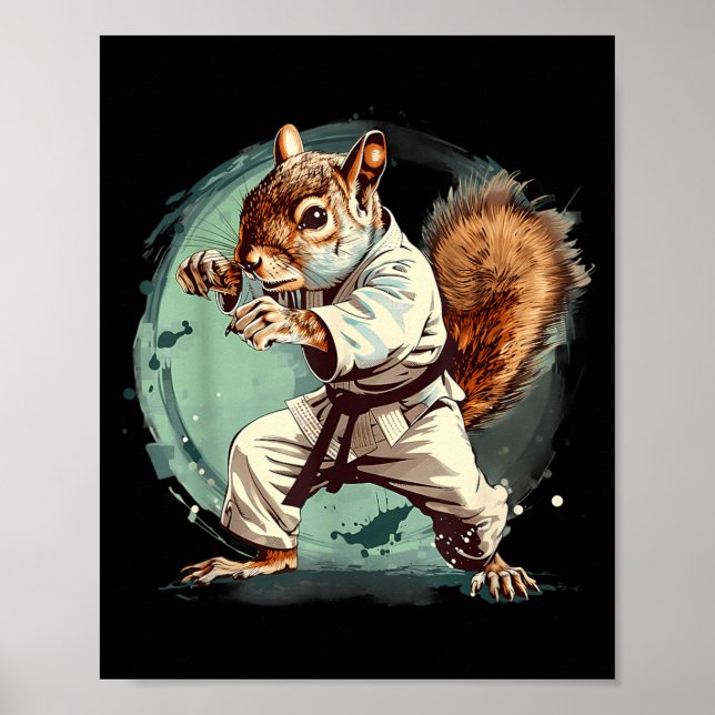 MMA Squirrel Jiu-Jitsu Judo Kung Fu Kickboxing Poster (Front)