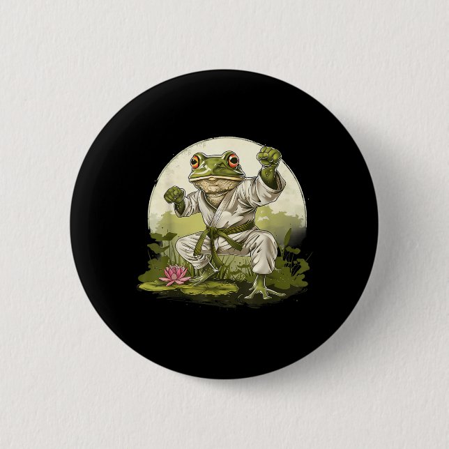 MMA Toad Judo Kickboxing Forest Jiu-Jitsu 2 Inch Round Button (Front)