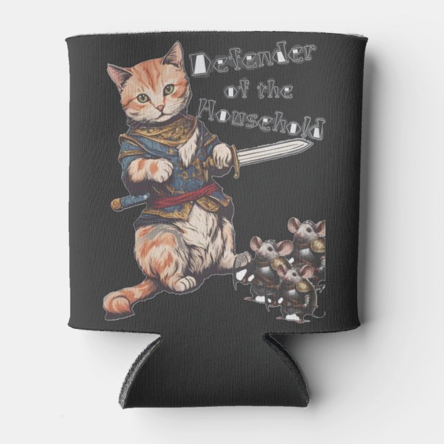 MMA | Whiskered Watchman Cat Defender Can Cooler (Front)