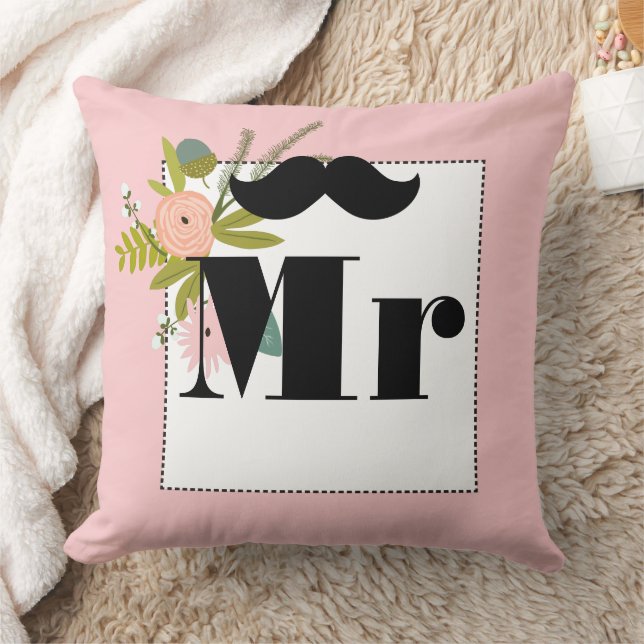 Mme Bride Peachy Coussin des lèvres roses Flore et (Couverture)