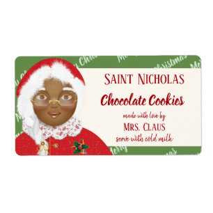 Mme Claus Africain-Américain Noël Cookie Cadeau