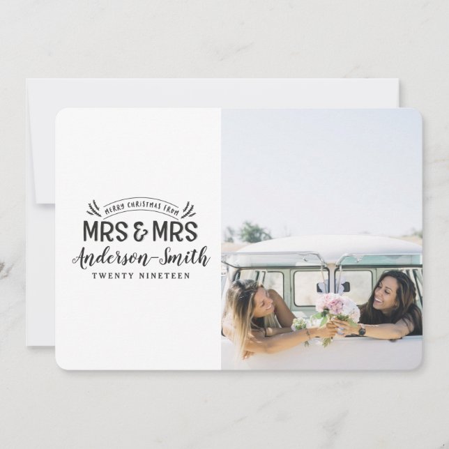 Mme et Mme mariage de Noël faire-part (Devant)