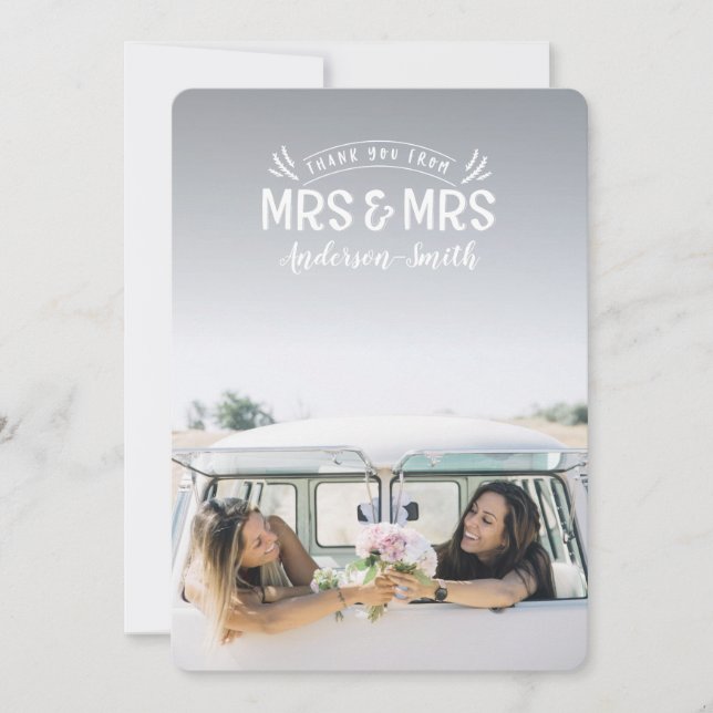 Mme et Mme mariage vous remercient des cartes (Devant)