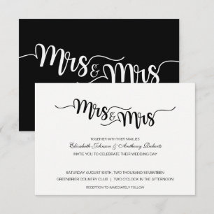 Mme et Mme Script   Invitations de mariage moderne