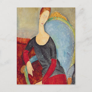 Mme Hebuterne in a Blue Chair, 1918 Postcard