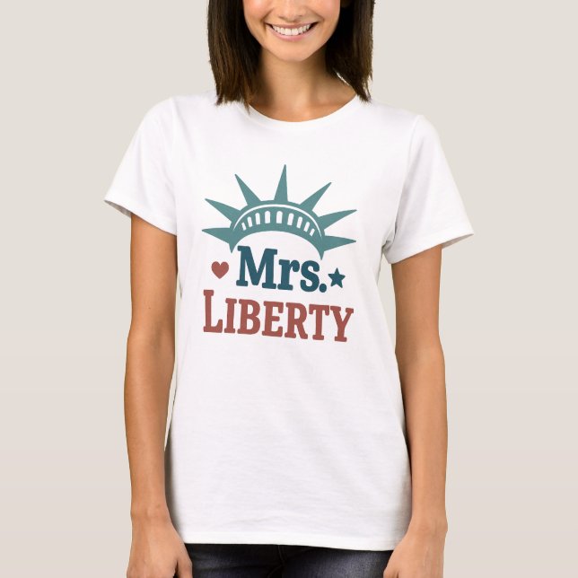 Mme Liberty Patriotic T-Shirt - 4 juillet drôle (Devant)