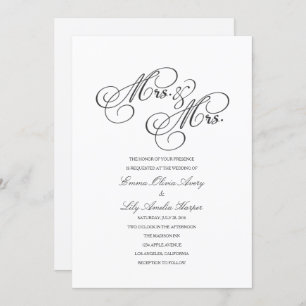 Mme & Mme   Invitation de mariage lesbienne