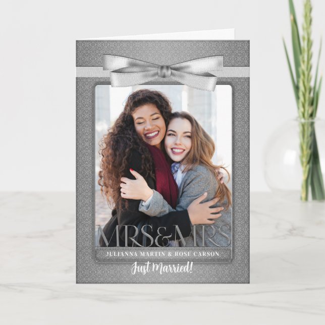 Mme & Mme Lesbian Gay Wedding Réception Invitation (Devant)