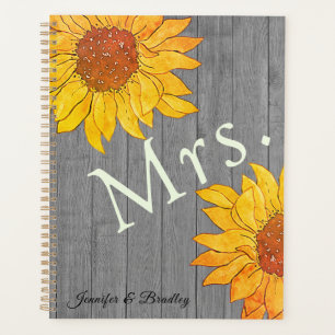  Mme Rustic Wood Grey Sunflower jaune
