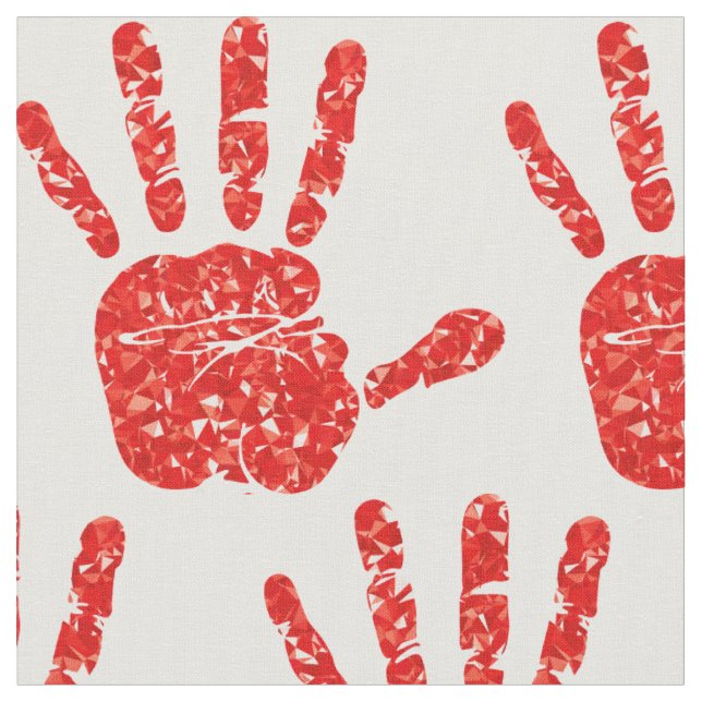 MMIW Rouge Motif à la main en tissu blanc (Fermer)