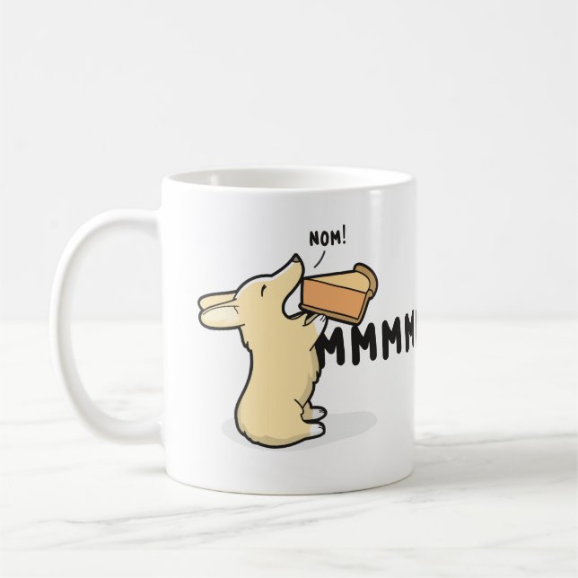 Mmm...Pie Corgi [red/white] Coffee Mug (Left)