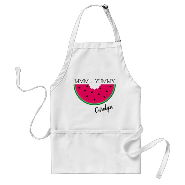 MMM ... YUMMY, watermelon slice, with your name Standard Apron (Front)