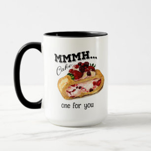 Mmmh Cake Aquarell Kuchen mit Vintage Zitat Verwan Mug