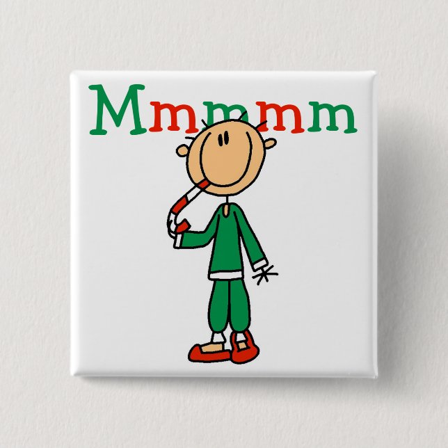 Mmmm Candy Canes Tshirts and Gifts 2 Inch Square Button (Front)