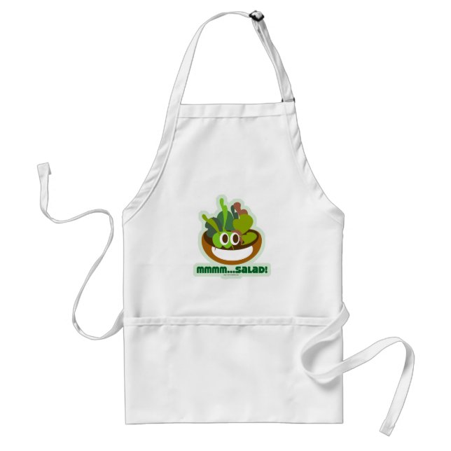 Mmmm Salad Fun Fresh Greens Cartoon Art Standard Apron (Front)