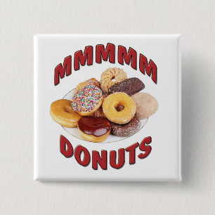 MMMMM DONUTS 2 INCH SQUARE BUTTON
