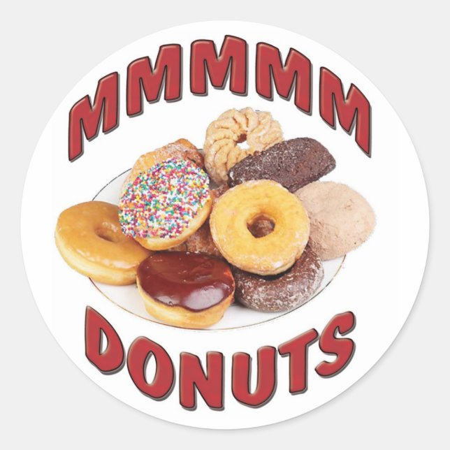 MMMMM DONUTS CLASSIC ROUND STICKER (Front)