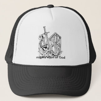 MMOG ART (TM), mighty man of God Trucker Hat