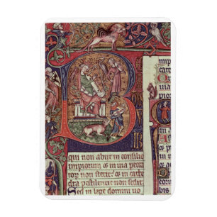 Mms 9961-2 Historiated Initial 'B' from the Peterb Magnet