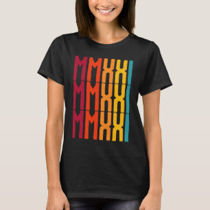 MMXXI 2021 Graduation Her Him Friends 70s Retro T-Shirt
