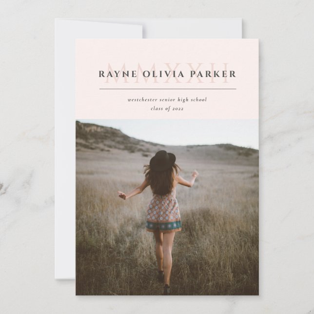 MMXXII Numéro romain 2022 Faire-part de graduation (Devant)