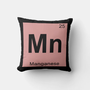 Mn - Manganese Chemistry Periodic Table Symbol Throw Pillow