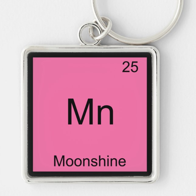 Mn - Moonshine Funny Chemistry Element Symbol Tee Keychain (Front)