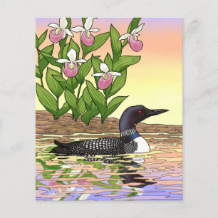 MN State Bird Flower Loon Lady Slipper