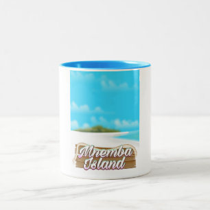 Mnemba Island travel poster Two-Tone Coffee Mug