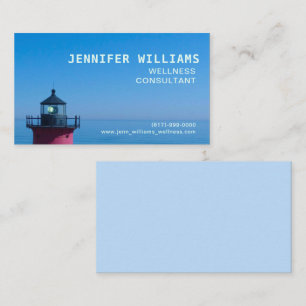 Mnimal Blue Nauset Lighthouse Coastal Business Card