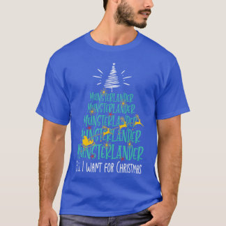 Mnsterlnder Christmas Dog breed Christmasree vinta T-Shirt