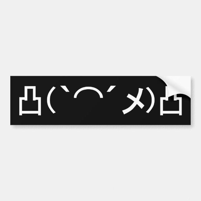 Mo' Angry Emoticon Japanese Kaomoji Bumper Sticker (Front)