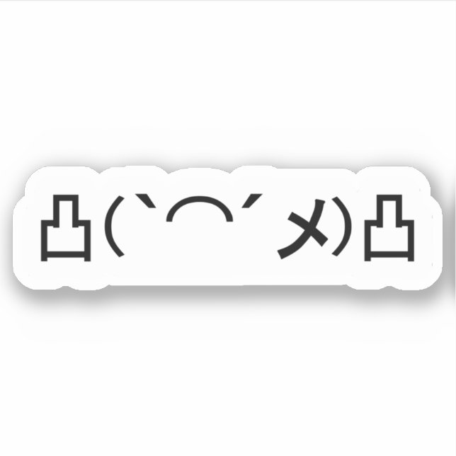 Mo' Angry Emoticon Japanese Kaomoji Sticker (Front)