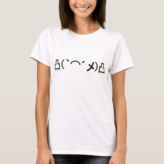 Mo' Angry Emoticon Japanese Kaomoji T-Shirt (Front)