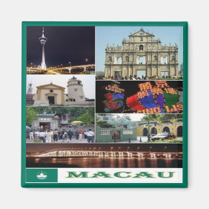 MO - Macao - Macaw - Mosaic - Collage Magnet