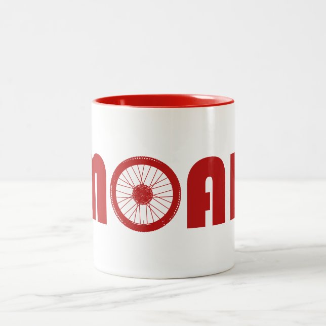 Moab (Bike Wheel) Two-Tone Coffee Mug (Center)