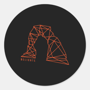 Moab Delicate Arch For Hiking And Camping Lovers  Classic Round Sticker