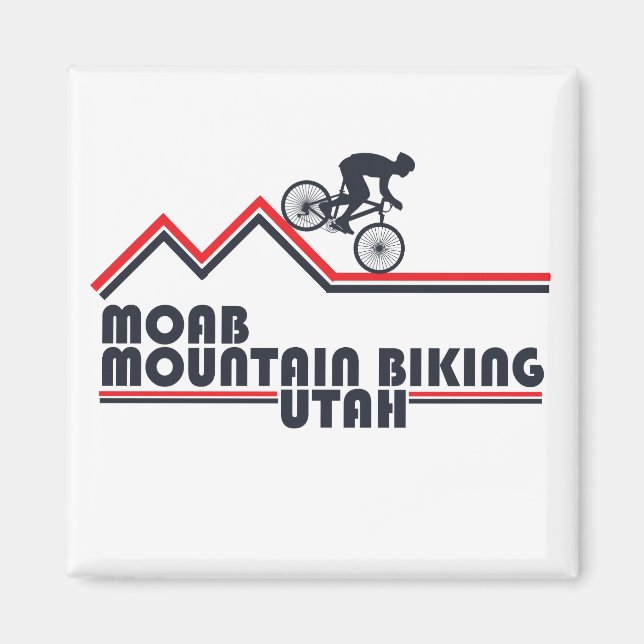 Moab mtb mountain biking magnet (Front)