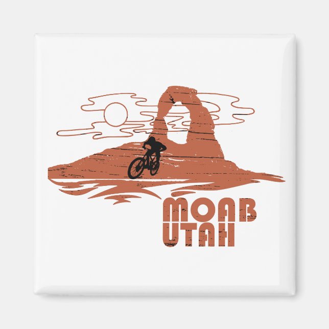 Moab mtb mountain biking magnet (Front)